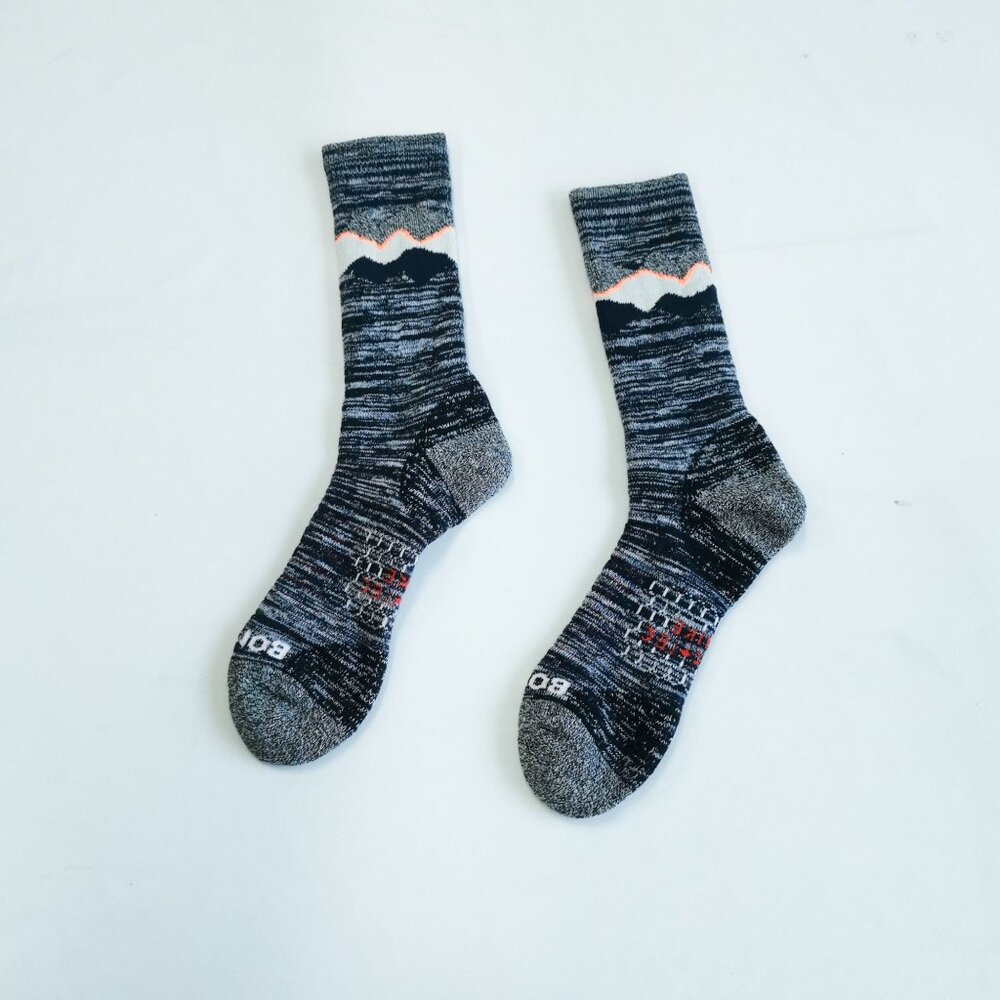 Bombas Men Mountain Peak Hiking Crew Socks Size L Performance Outdoor Style